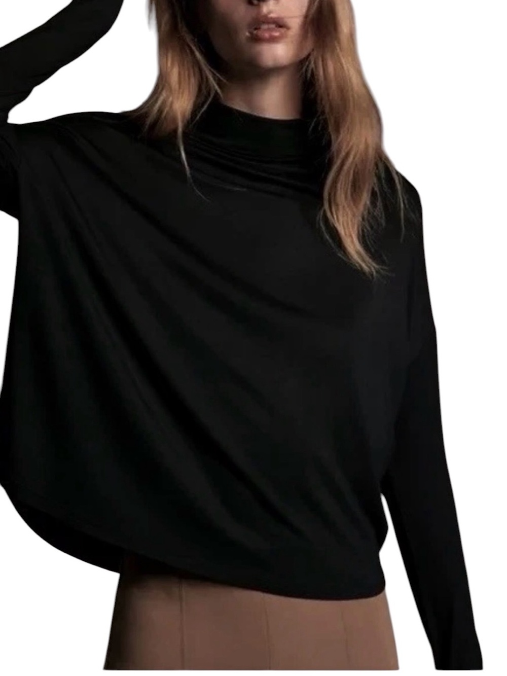 Babaton mock neck boxy lightweight spandex blend top size S excellent condition